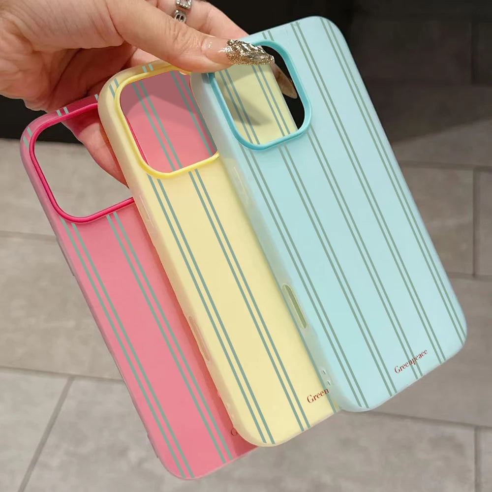 Candy Stripe iPhone Case — Colorful Shockproof Cover