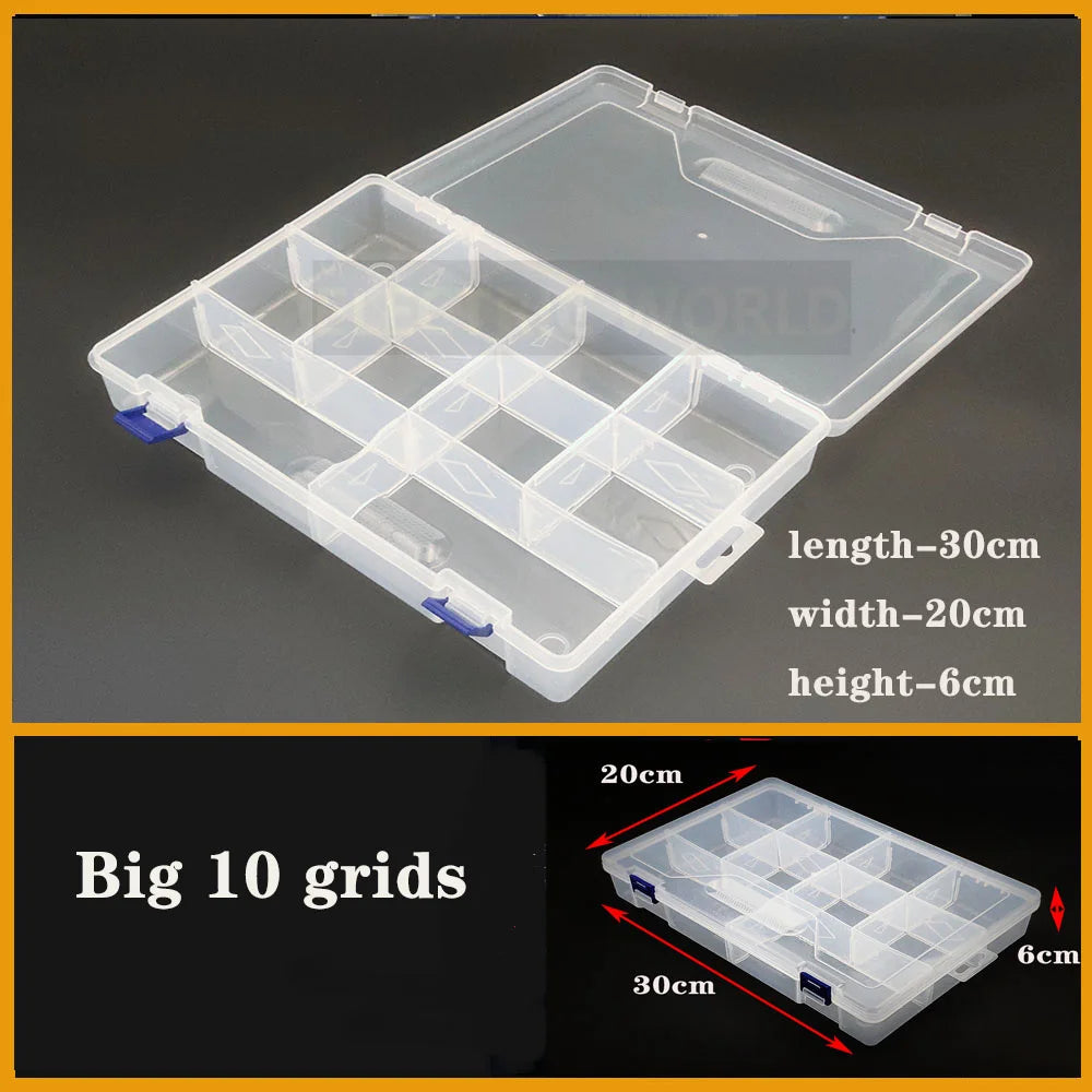 Transparent Plastic Screw Compartment Box – Jewelry, Earring & Tool Storage Organizer