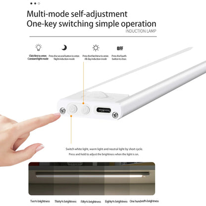 LED Motion Sensor Under-Cabinet Light — USB Rechargeable