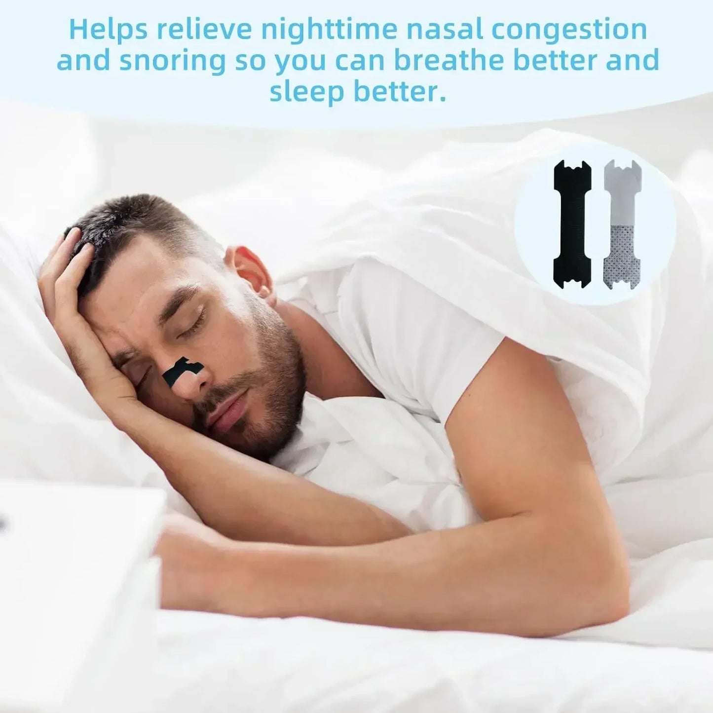 30/90/150Pcs, Anti Snoring Nose Patch, Extra Strength Nasal Strips Better Breathing Non-Invasive Easier Breath Sleep Aid Decive
