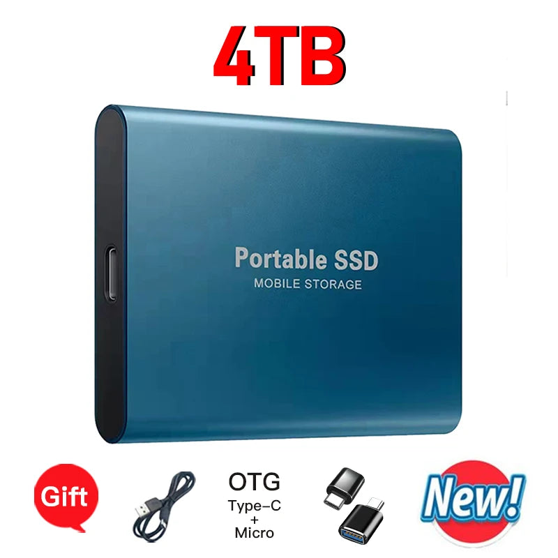 16TB Mass Storage Portable SSD 1TB 2TB 4TB 8TB USB3.2 External Hard Drive High Speed Solid Disk for All Devices