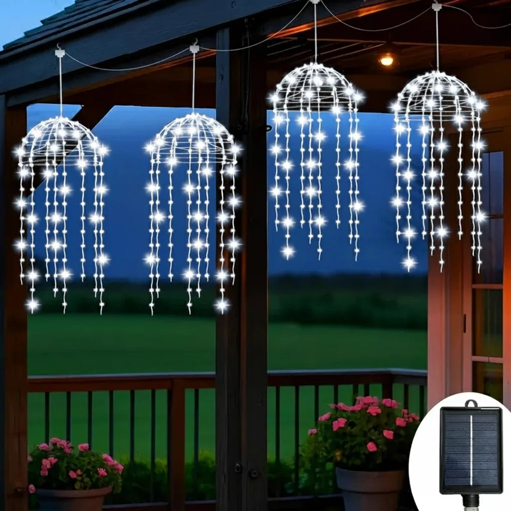 Solar Jellyfish Lights 4/6 pcs Solar Waterproof Outdoor Hanging Home Garden Decoration Lights With 8 Modes for Courtyard Trees