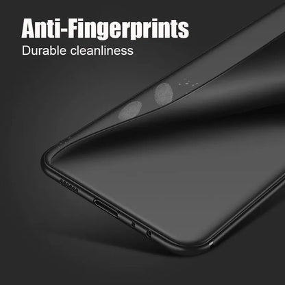 Black Phone Case For Samsung Galaxy S25 S24 Ultra S23 Fe S22 Plus S25 Edge Matte Soft Case For Samsung A56 A36 A26 A16 A06 Cover