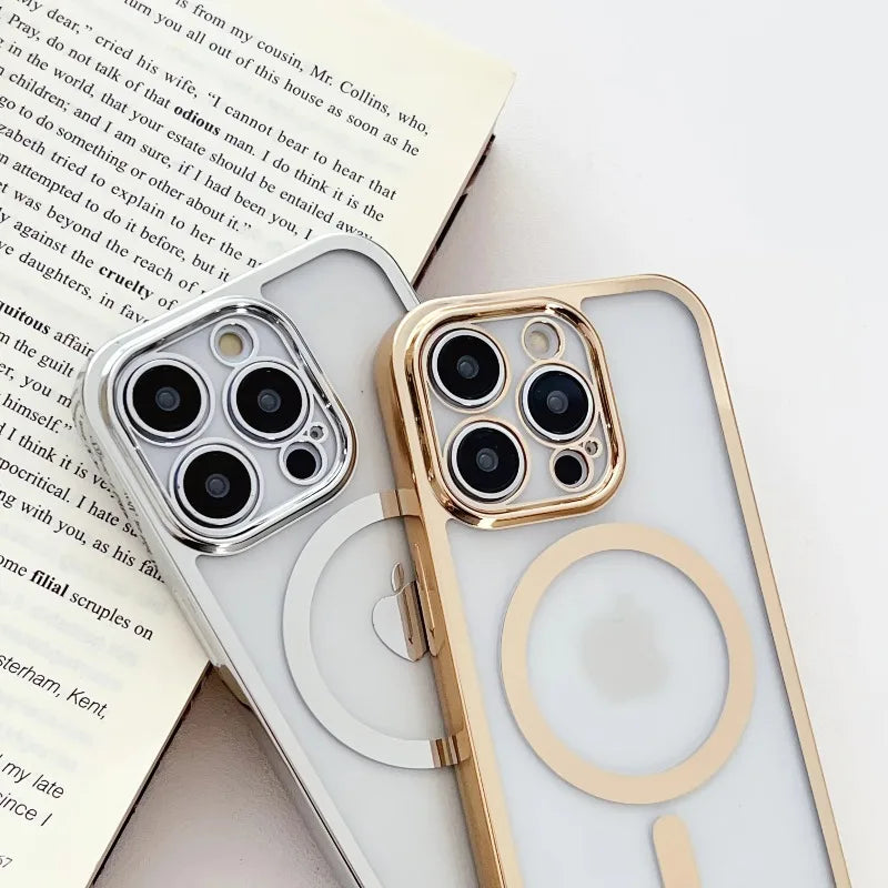 Crossboby Lanyard Plating Phone Case For iPhone Air 17 16E 16 15 14 13 12 11 Pro Max For Magsafe Magnetic Necklace Cord Cover