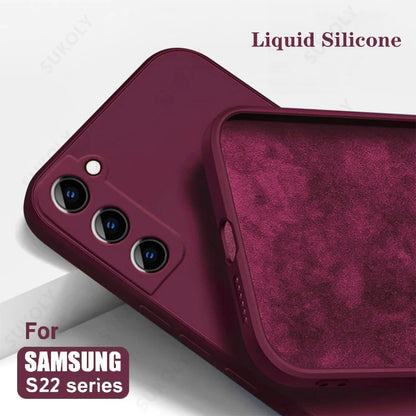 Liquid Silicone Case For Samsung Galaxy S24 S25 FE S26 S23 S22 Ultra Plus S25 Edge A57 A37 A56 A17 A16 A36 A54 A55 5G Soft Cover