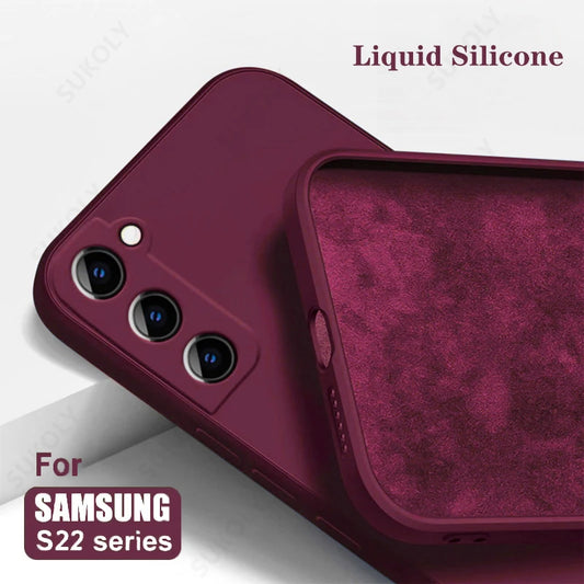 Liquid Silicone Case For Samsung Galaxy S24 S25 FE S26 S23 S22 Ultra Plus S25 Edge A57 A37 A56 A17 A16 A36 A54 A55 5G Soft Cover