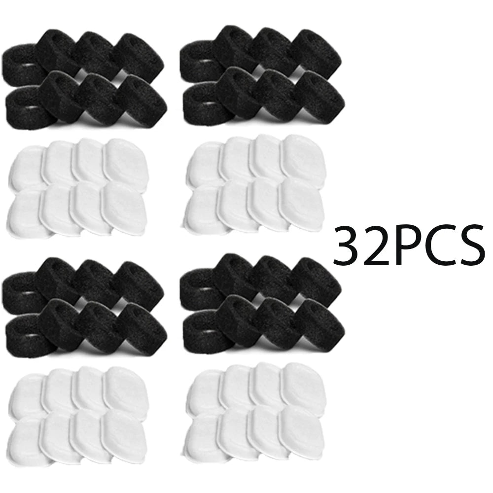 32pcs 16pcs 8pcs Automatic Cat Fountain Filter Replacement, Activated Carbon Cat Drinking Water Filter With Sponge Foam Filter