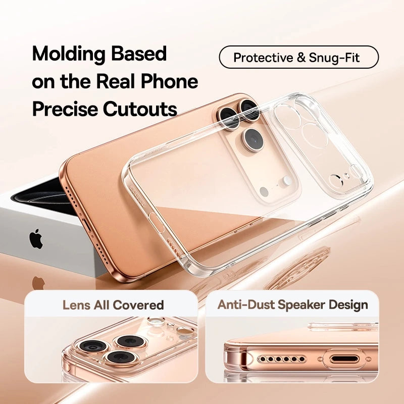 Baseus Clear TPU Case for iPhone 17 16 15 14 13 12 Pro Max Plus Air Soft Transparent Phone Cover Soft Thin Protective Case