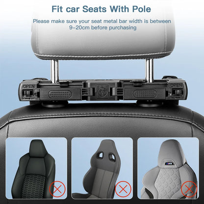 Multifunctional Car Headrest Neck Support with Hidden Hanger, 180° Rotation Universal Car Interior Accessory
