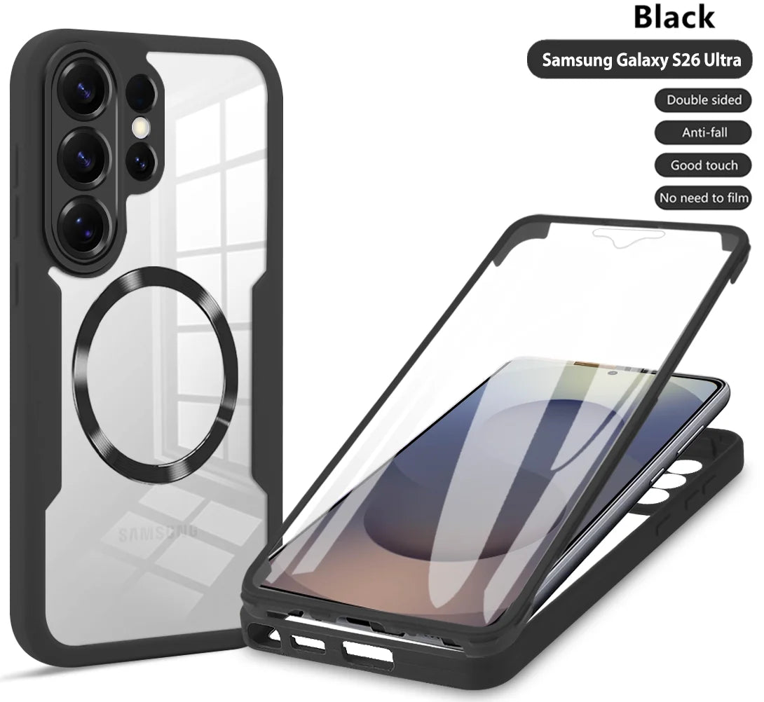 360 Full PTE Protection Screen Clear Magnetic Case For Samsung Galaxy S26 S25 Edge S24 S23 S22 Ultra PLUS FE A07 A56 A36 A26 A16