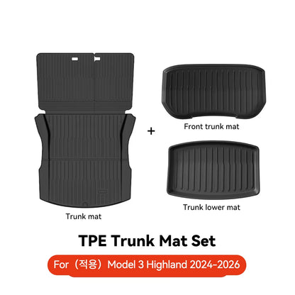 YZ For Tesla Model 3 Y Highland Juniper 2021-2026 all-in-one TPE Trunk mat Luggage mat Four Seasons Waterproof Non-slip