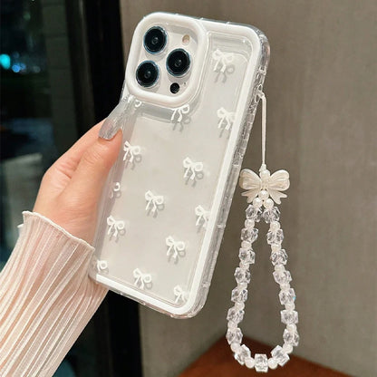 Fashion Lovely Bowknot Clear Phone Case For iPhone 17 16 15 14 13 12 14 Pro Max 16E X XR XS Max 7 8 Plus Transparent Soft Cover