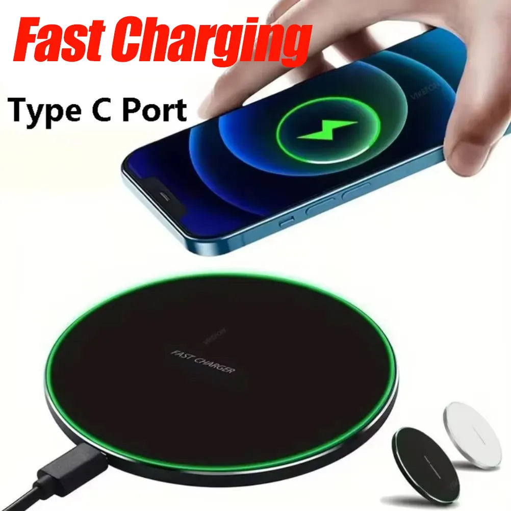 Fast Wireless Charger Pad Fast Wireless Charging Station For Samsung Galaxy S25 S24 S23 S22 Xiaomi iPhone 16 15 14 13 12 Pro Max
