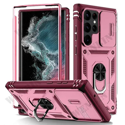 Case For Samsung S26 Ultra S25 S24 S23 Plus S25 FE A57 A56 A37 A36 A17 A16 5G Heavy Duty with Camera 360 Degree Kickstand Cover