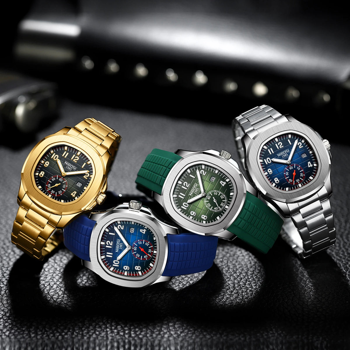 NIBOSI Sport Mens Watches Top Brand Luxury Auto Date Watch Men Waterproof Luminous AQUANAUT Quartz Watches for Men Reloj Hombre
