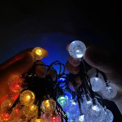5-22M Solar String Lights Outdoor 200 Led Crystal Globe Lights Waterproof Solar Festoon Fairy Light For Garden Christmas Decor