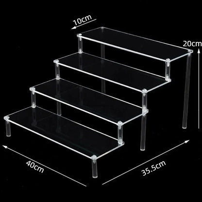 1-5 Tier Iridescent Acrylic Display Risers Stand Shelf for Figures Collectibles Cupcakes Perfumes Jewel Decorating & Organizing