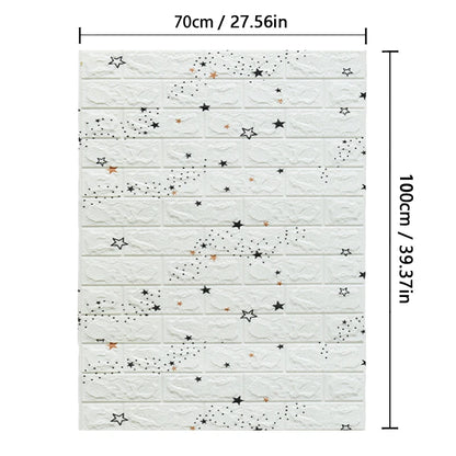 70cm*1m  3D Brick Pattern Wall Panels Wallpaper DIY Waterproof for Living Room Bedroom Kitchen Background Wall Decoration