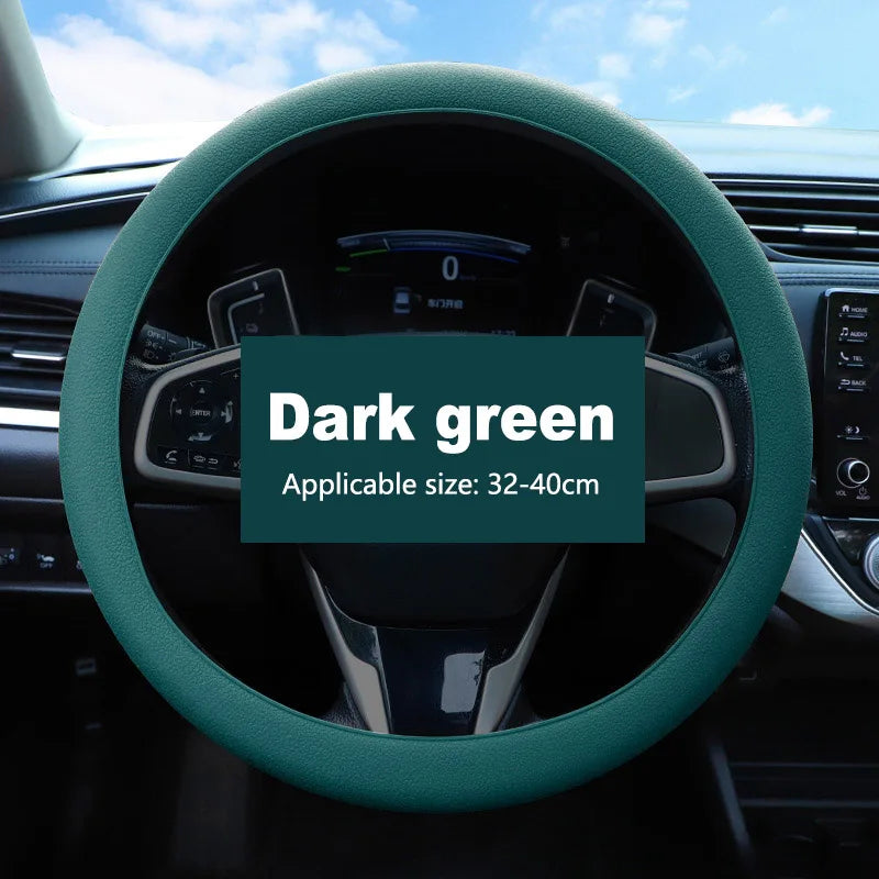 Non-Slip Silicone Steering Wheel Cover Summer Breathable Elastic Universal Fit 38cm Car Steering Wheel Protector Accessory
