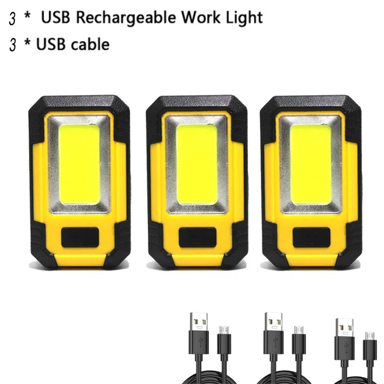 4000MaH Rechargeable Work Light 30W Super Bright COB Flashlight With Magnetic Portable Outdoor Power Bank Camping Emergency Lamp
