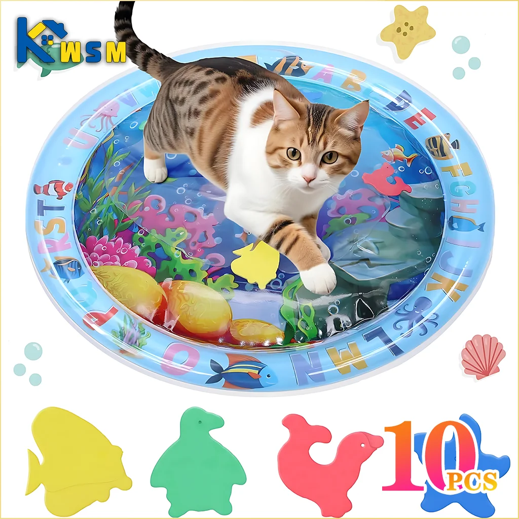 Inflatable Pet Water Play Mat – Ocean Theme Sensory Toy