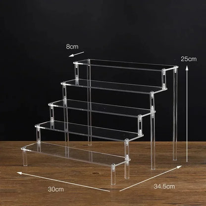 1-5 Tier Iridescent Acrylic Display Risers Stand Shelf for Figures Collectibles Cupcakes Perfumes Jewel Decorating & Organizing