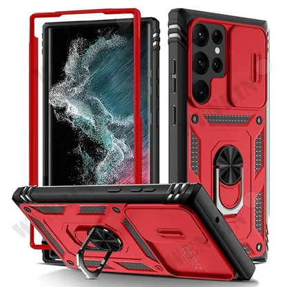 Case For Samsung S26 Ultra S25 S24 S23 Plus S25 FE A57 A56 A37 A36 A17 A16 5G Heavy Duty with Camera 360 Degree Kickstand Cover