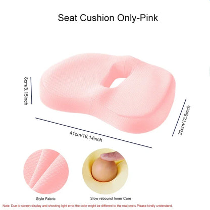 Orthopedic Memory Foam Seat Cushion Set, Coccyx Support Cushion, Office Chair, Waist, Back, Lumbar, Car Seat, Hip Massage Pad