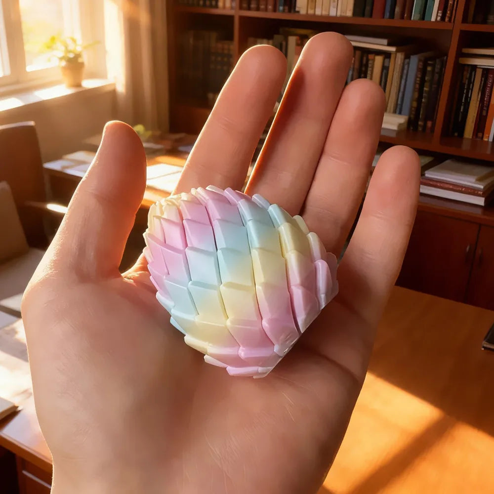 3D Printing Dragon Egg Stress Relief Model, Deformable Twist Egg, Creative Stress-Relief Gadget Desk Ornament
