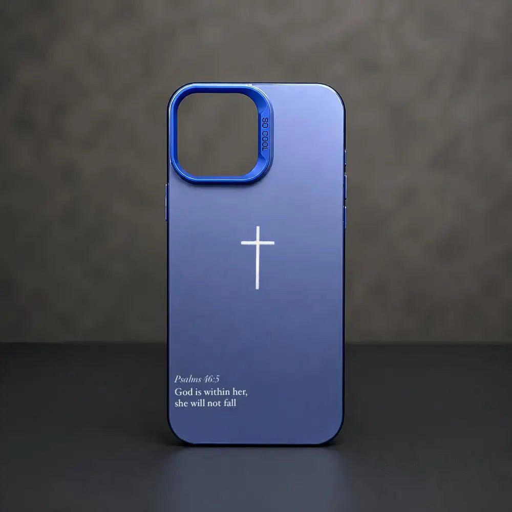 P-Psalm 465: The Cross-S Phone Case iPhone 17/16/15/14/13/12/11 Pro Max Luxury Silver TPU Ultra-Thin Shock-Resistant Case