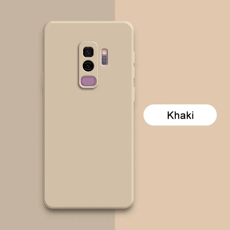 Square Liquid Silicone Back Cover for Samsung Galaxy S9 Plus Camera Protective Soft Shockproof Phone Case SamsungS9 S9Plus Funda