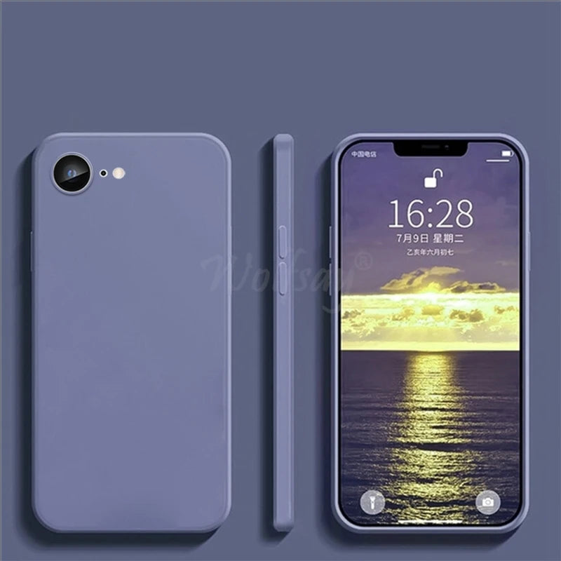 For iPhone 16e Case Liquid Silicone Plain Rubber Funda Phone Protector Case For iPhone 17e Cover For iPhone 17 e 16 E SE 4 Case