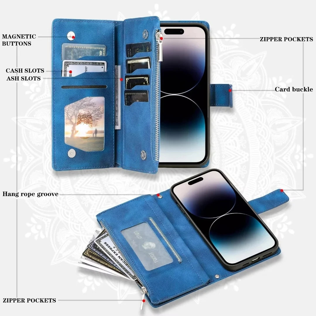 Leather Flip Case For Samsung Galaxy S26 S25 S23 S24 Ultra S22 S21 Plus S20 FE + Note 20 10 9 Card Wallet Embossing Phone Bag