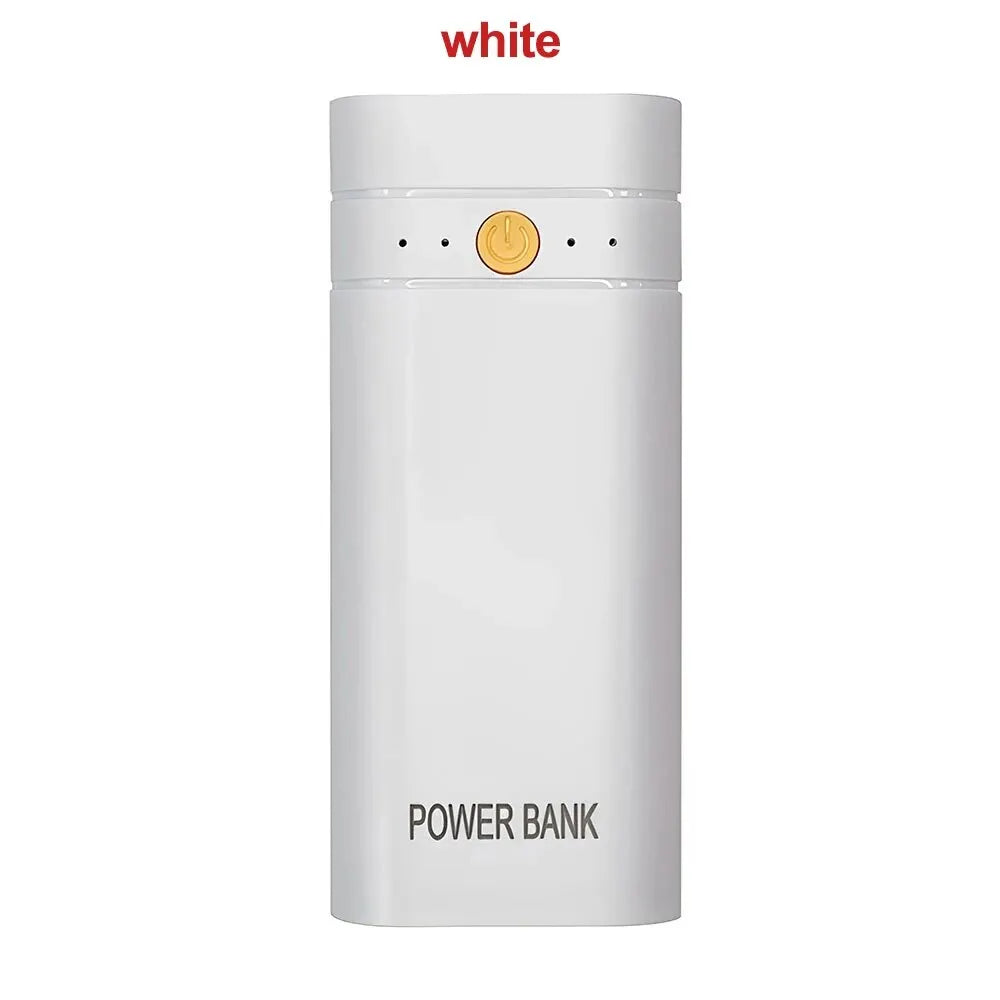 2 Slots 5V 18650 Power Bank Box Kit Fast Charging Power Bank TYPE-C USB Output Ports Plastic Shell Portable Battery Charger Case