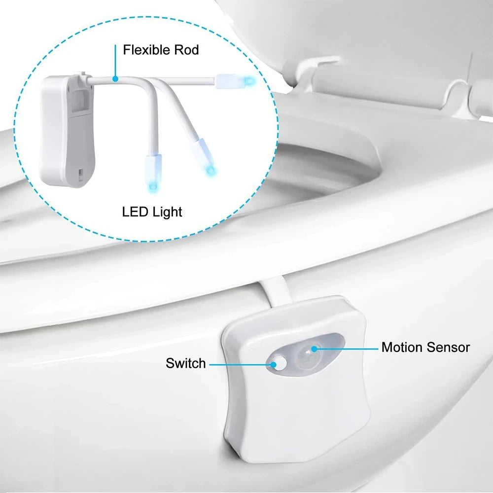 HOMEFISH Wireless Motion Sensor LED Night Light RGB 8 Colors Toilet Bathroom Atmosphere Colorful Lamp Sensor LED Night Lights