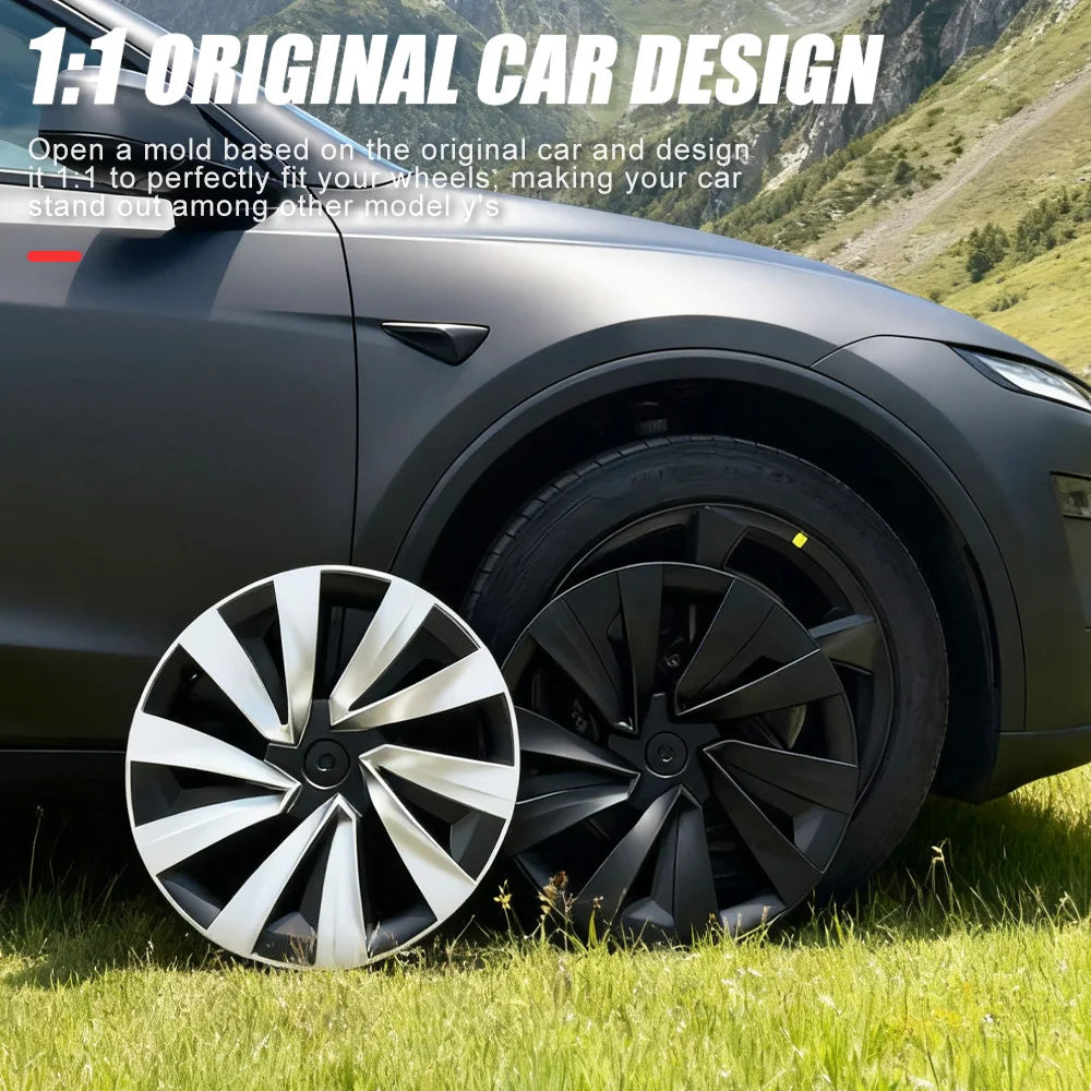4PCS Hubcaps for Tesla Model Y Juniper 19 Inch 2025 Performance Replacement  Wheel Cover Automobile Hub Cap Full Rim Accessories