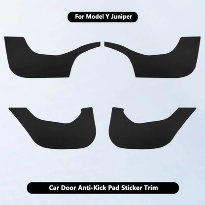 Car Door Anti-Kick Pad For Tesla Model Y Juniper 2025 Leather Sticker Trim Kit Side Door Protector Cover Car Interior Decoration