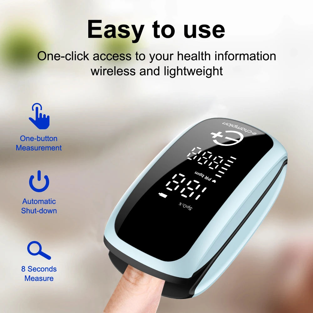 Rechargeable Medical Oximeter Strap Lanyard Fingertip Pulse Oximeter Blood Oxygen Saturation Monitor Digital LED Display Child