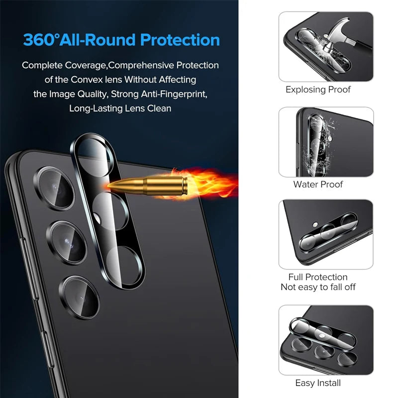 2+2 Fingerprint Scanning Glass for Samsung S25 S26 S24 S23 S22 S21 Screen Protector for Galaxy S25 Ultra Camera Protector S24 FE
