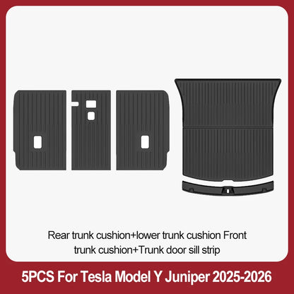 For Tesla New Model Y Juniper Premium/Performance 2025+ TPE Floor Mats Luggage Mat Wear-resistant Foot Pads ModelY Trunk Mats