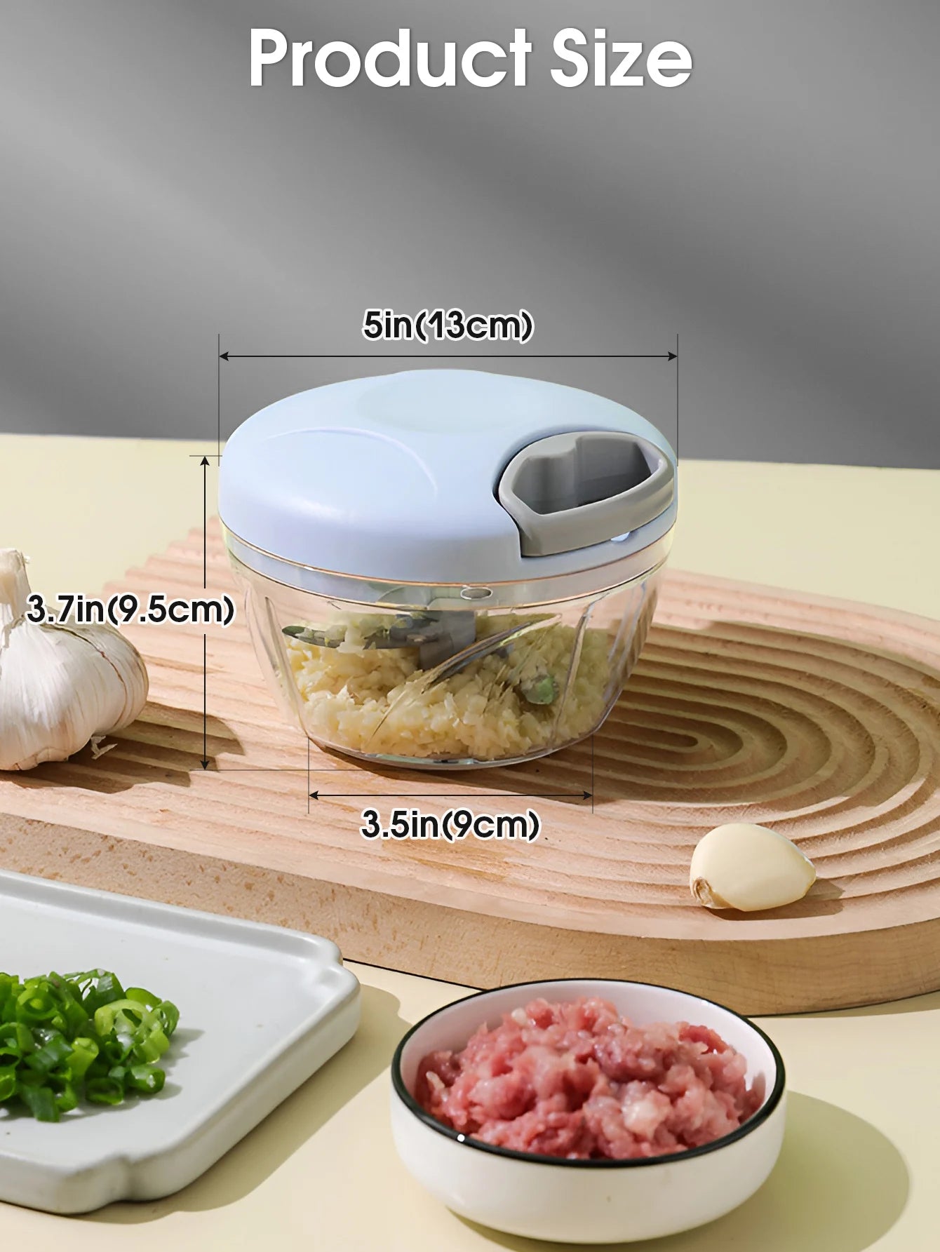 500/900ML Garlic Chopper Manual Rotate Vegetable Cutter Chopper Slicer Fruit Garlic Crusher Kitchen Gadget Blenders Meat Grinder