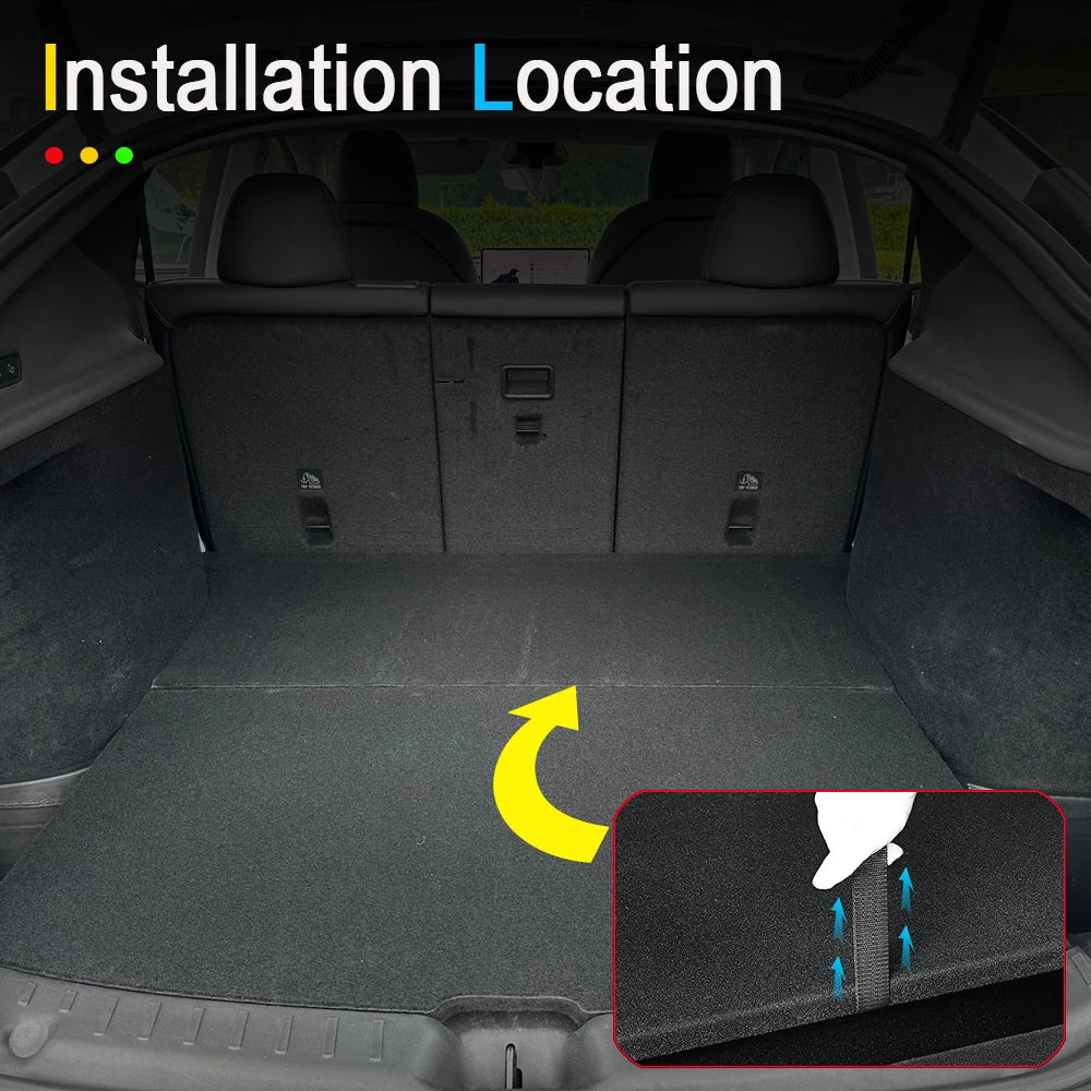 For Tesla Model Y Rear Trunk Rope DrawString Open Tail Box Cover Handle Pull Strap Car Organizer Accessories Mat Protection Pad