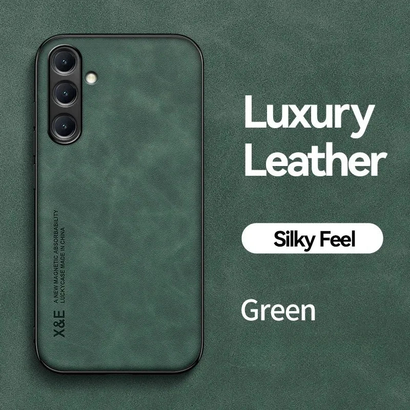 For Samsung Galaxy A56 A36 A26 A16 5G Case Soft Silicone Car Holder Magnetic Leather Phone Cover for Galaxy A06 A 56 36 16 Funda