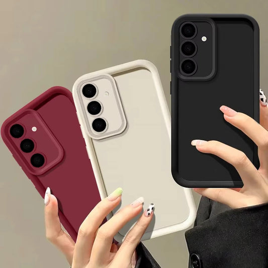 Soft TPU Case For Samsung S26 S25 S24 S23 S22 S21 Ultra Plus FE S25 edge A54 note 20 Shockproof Solid Color Silicone Phone Cover