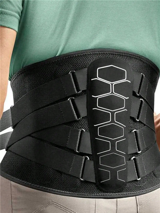 Adjustable Back Support Belt For Men, Multi-Strap Compression Design, Breathable Mesh Waist Shaper, Daily Support