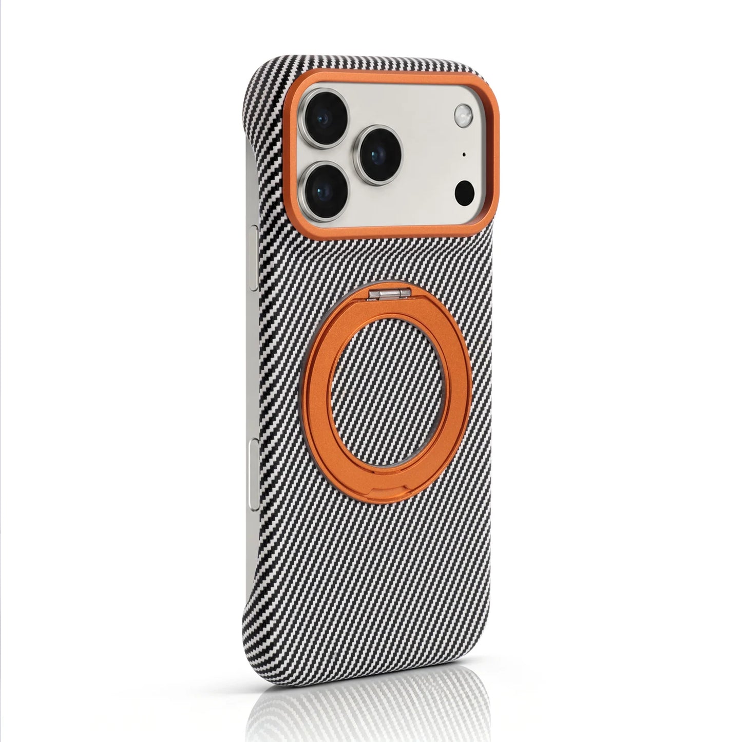 Fashion Premium PU Leather Phone Case With 360° Rotatable Ring Kickstand Compatible With iPhone 14 15 16 17 Pro Max
