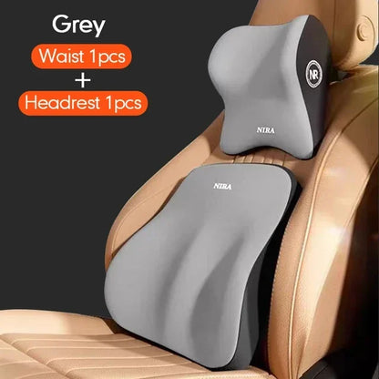 Memory Foam Car Headrest & Lumbar Support Cushion