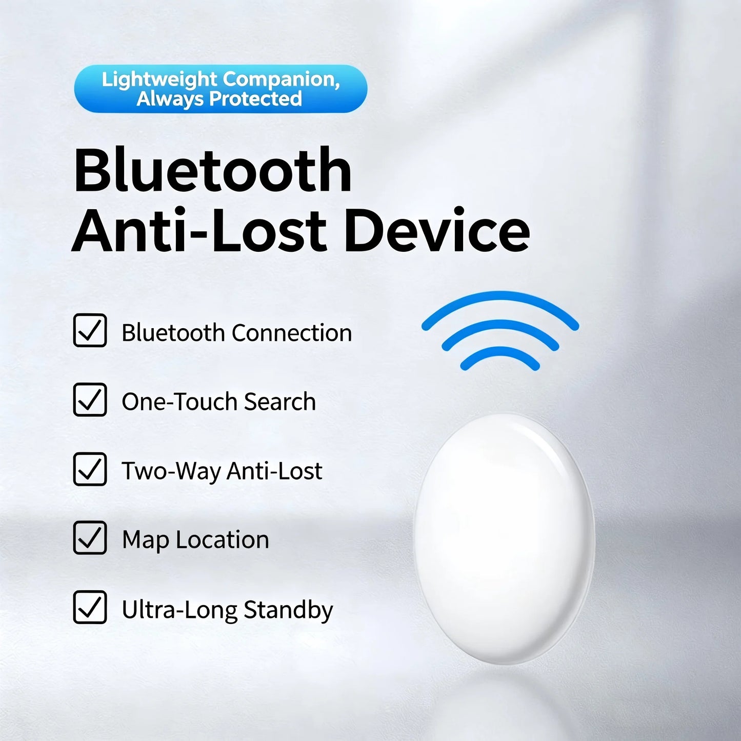 Dual OS Bluetooth Anti-Lost Tracker, Compatible with iOS Find My & Android, Sound Alarm Locator for Keys Phones & Personal Items