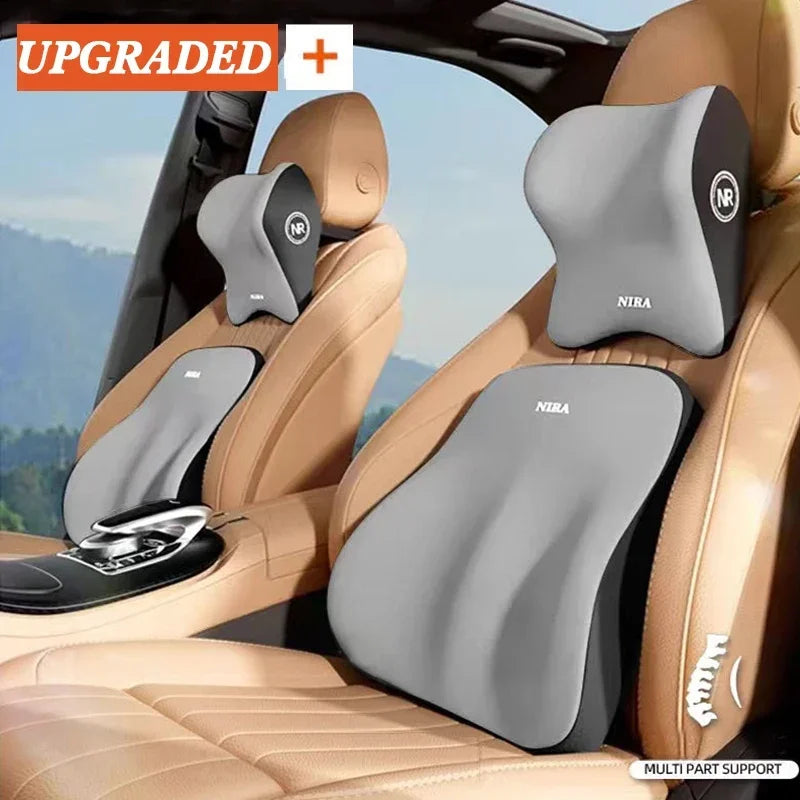Memory Foam Car Headrest & Lumbar Support Cushion
