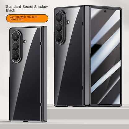 For Samsung Galaxy Z Fold 7 electroplated magnetic case with integrated tempered glass front film anti-fingerprint phone case
